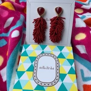 Stella & Dot | Riva Tassel Earrings Burgundy